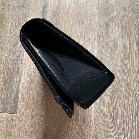 Vintage 80's Black Clutch with Rhinestones Formal Party Bridal - Picture 10 of 12